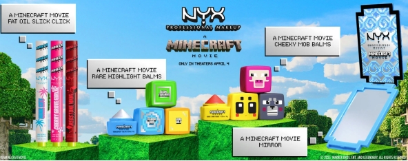 NYX x Minecraft 我的世界联名 彩妆大促！腮红、高光仅$6 5折优惠  购物返利请关注公众号：芒省真好省